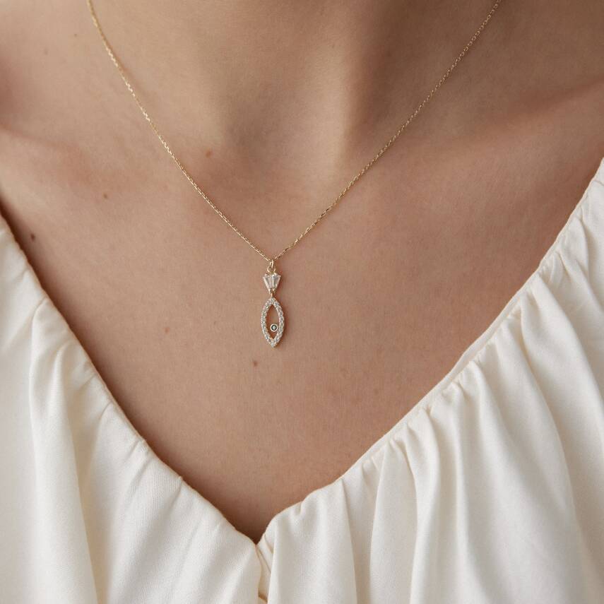 Altın Taşlı Balık Kolye - Semih Haşhaş Kuyumculuk