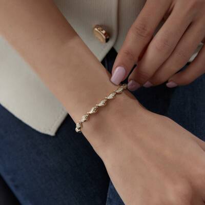 Altın Taşlı Damla Bileklik - 2