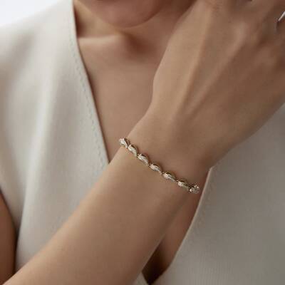 Altın Taşlı Damla Bileklik - 1