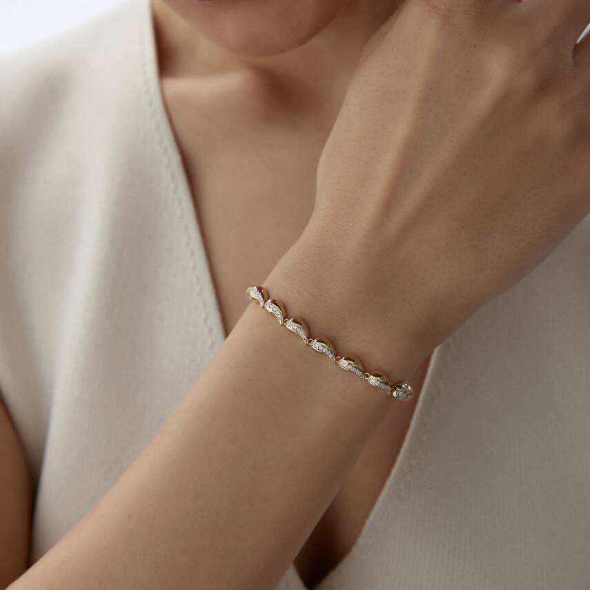 Altın Taşlı Damla Bileklik - Semih Haşhaş Kuyumculuk