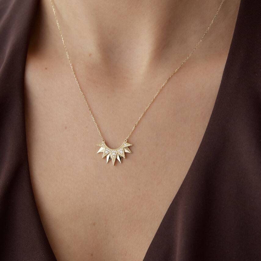 Altın Taşlı Gün Doğumu Kolye - Semih Haşhaş Kuyumculuk