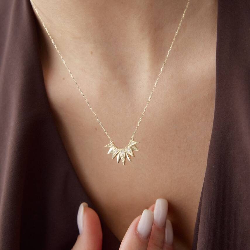 Altın Taşlı Gün Doğumu Kolye - Semih Haşhaş Kuyumculuk (1)