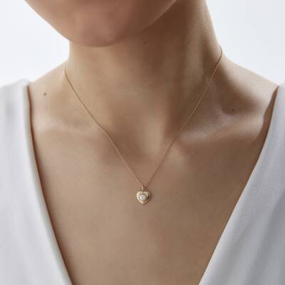 Altın Taşlı Kalp Kolye - 3