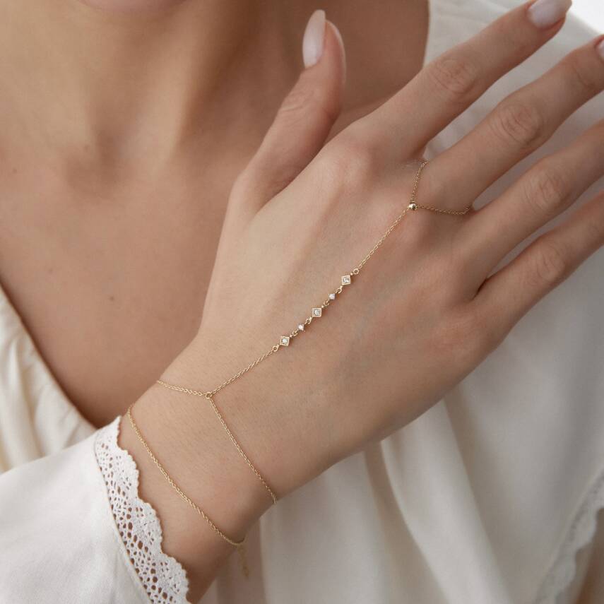 Altın Taşlı Kare Şahmeran - Semih Haşhaş Kuyumculuk