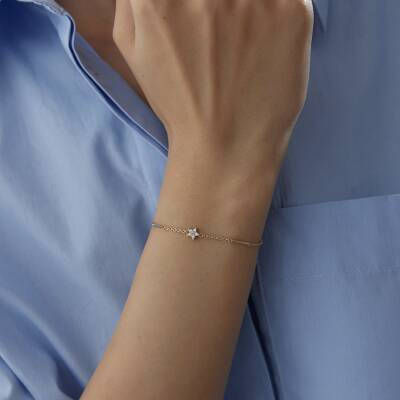 Altın Taşlı Mini Yıldız Bileklik - 1