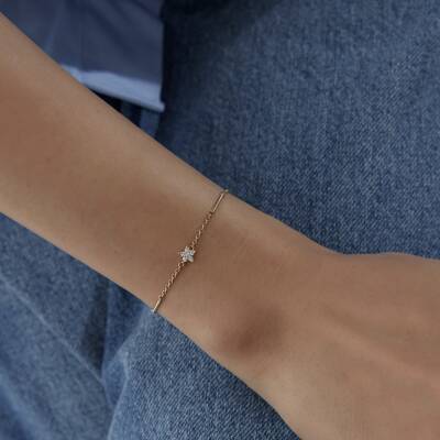 Altın Taşlı Mini Yıldız Bileklik - 2