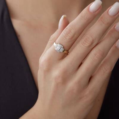 Altın Taşlı Vintage Yüzük 