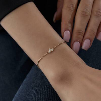 Altın Taşlı Lotus Bileklik - 3