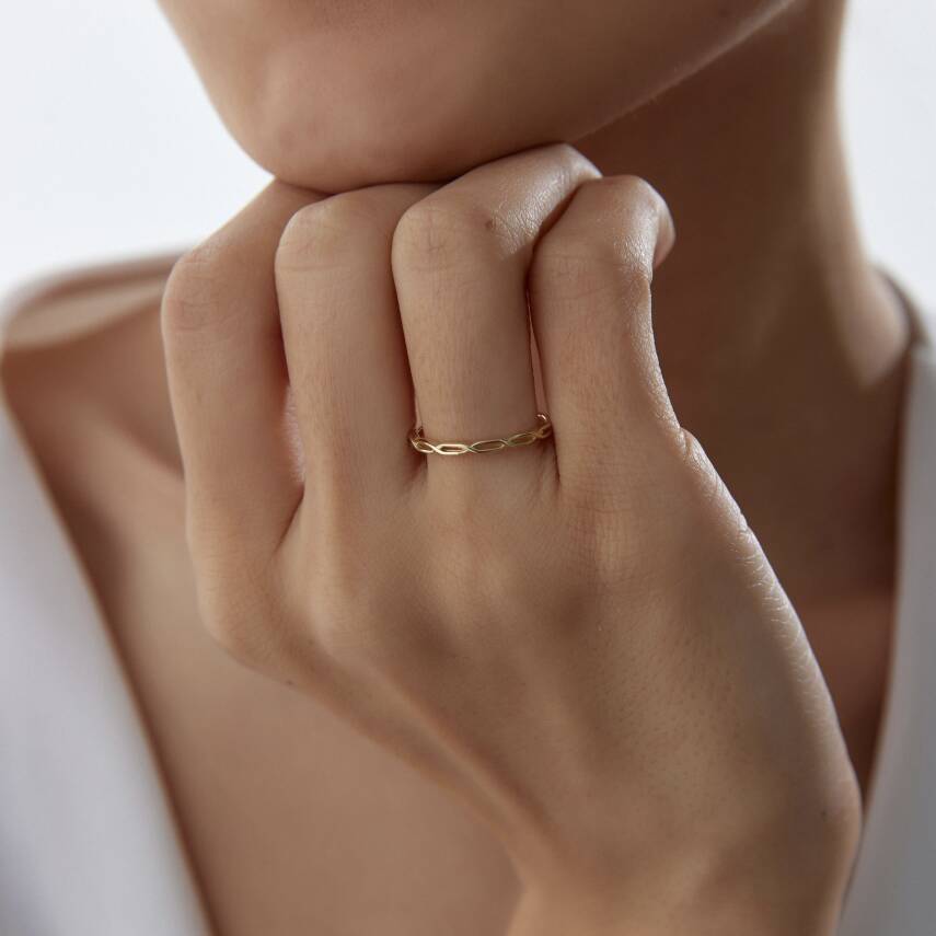 Altın Taşsız Örgü Yüzük - Semih Haşhaş Kuyumculuk