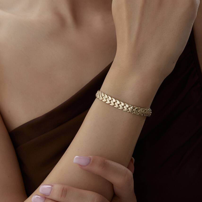 Altın Taşsız Press Bileklik - Semih Haşhaş Kuyumculuk