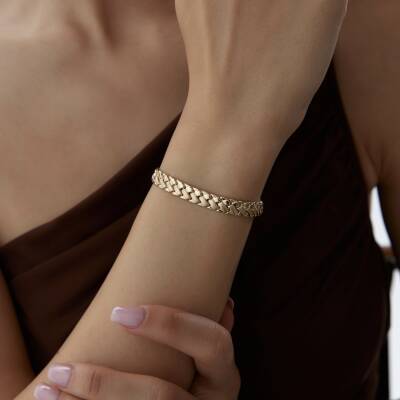 Altın Taşsız Press Bileklik - 3