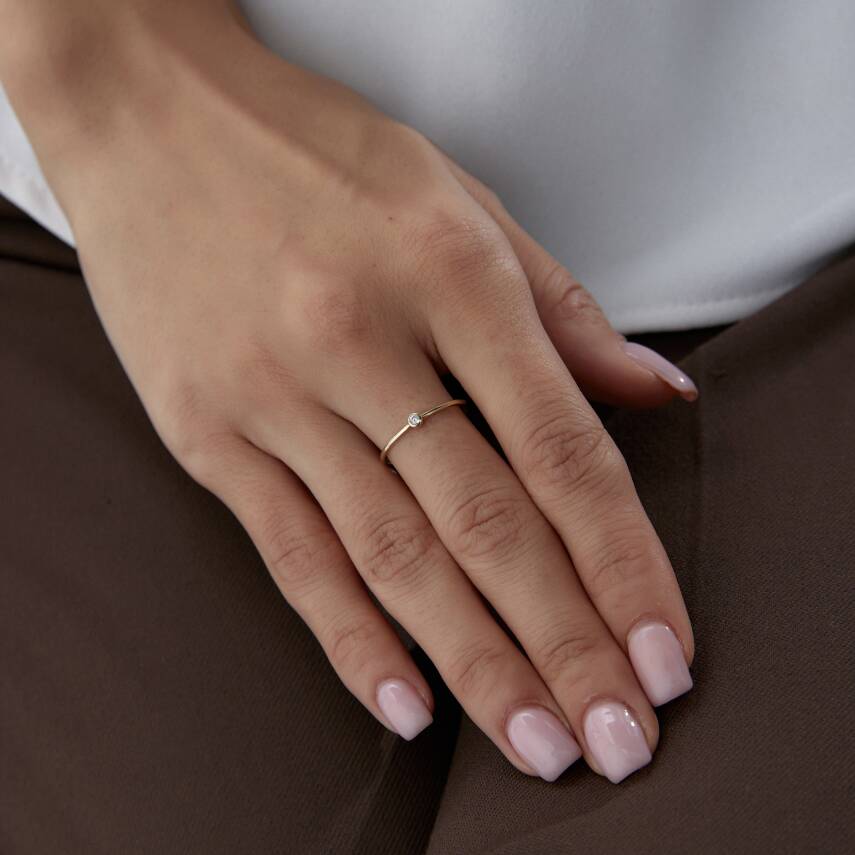 Altın Tektaş Çıtır Yüzük - Semih Haşhaş Kuyumculuk (1)