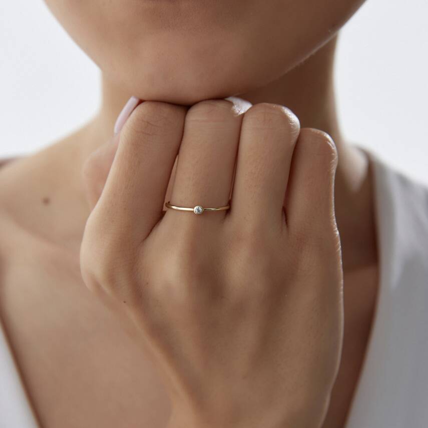 Altın Tektaş Çıtır Yüzük - Semih Haşhaş Kuyumculuk