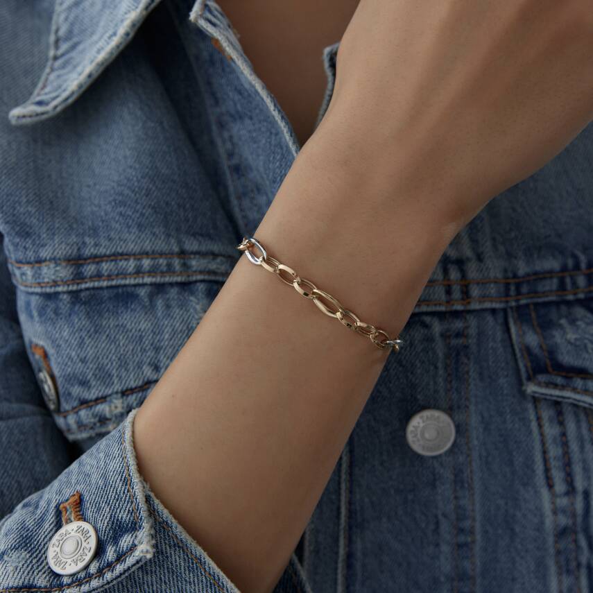 Altın Üç Renkli Hallow Bileklik - 1