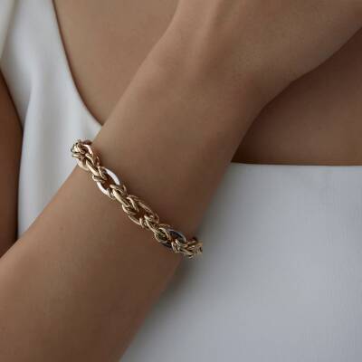 Altın Üç Renkli Hallow Bileklik - 1