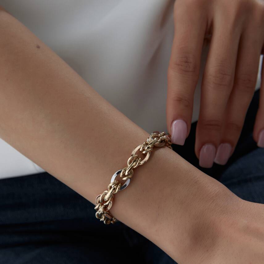 Altın Üç Renkli Hallow Bileklik - Semih Haşhaş Kuyumculuk (1)