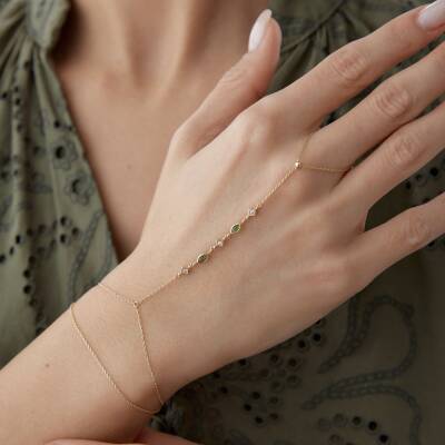 Altın Yeşil Taşlı Yıldız Şahmeran - 1