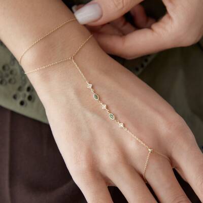 Altın Yeşil Taşlı Yıldız Şahmeran - 2