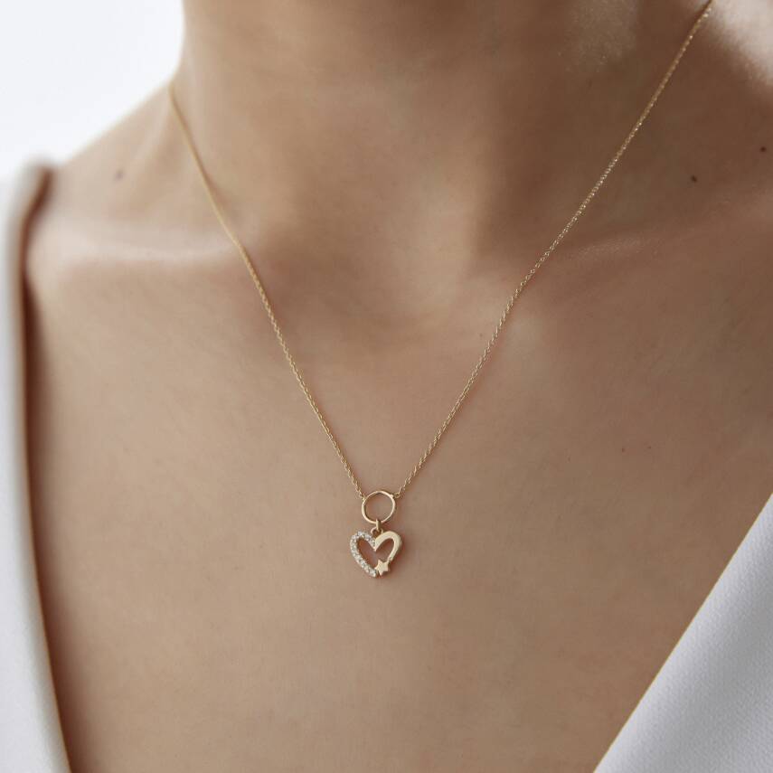 Altın Yıldızlı Kalp Kolye - Semih Haşhaş Kuyumculuk