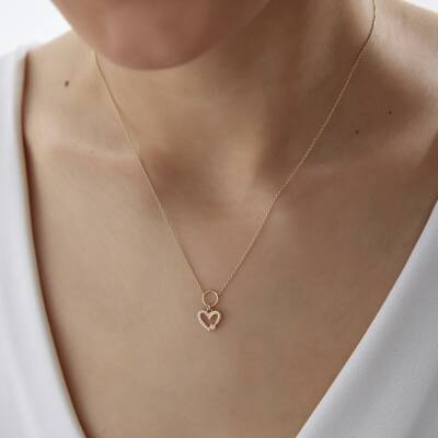 Altın Yıldızlı Kalp Kolye - 2