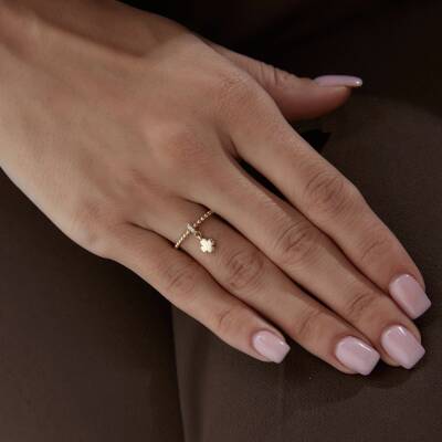 Altın Yonca Sallantılı Yüzük - 3