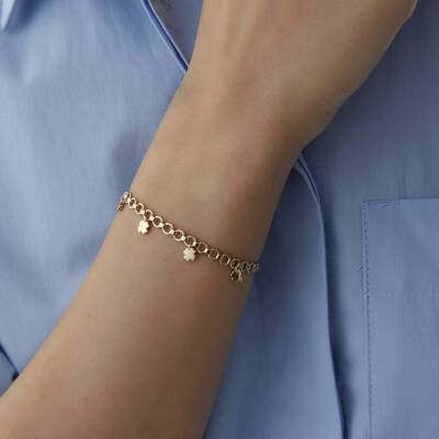 Altın Yoncalı Şans Bilekliği - 2