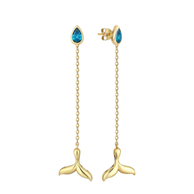 Aqualis Deniz Kızı Altın Cetaş Küpe - 1