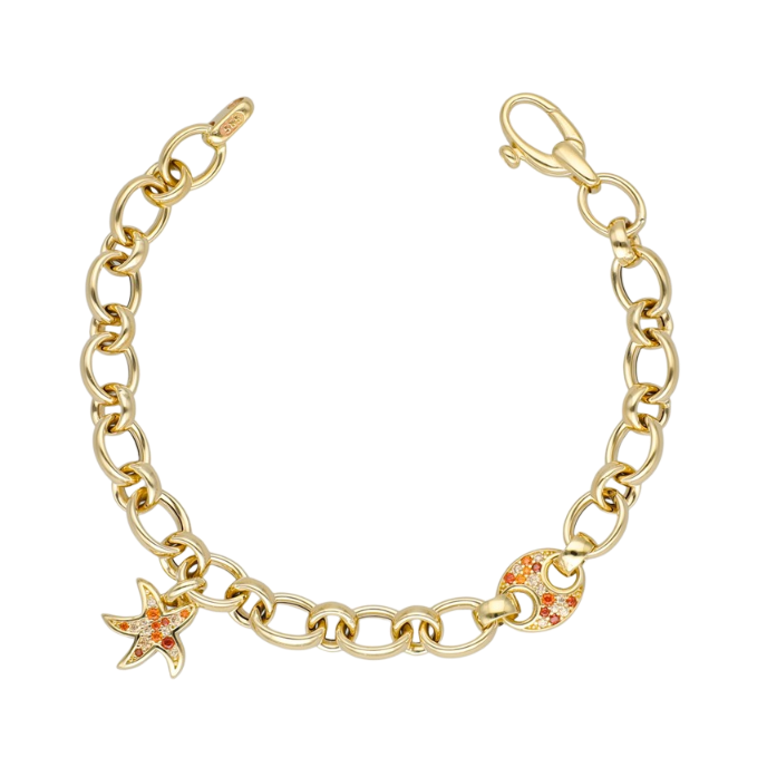 Aqualis Deniz Yıldızı Taşlı Altın Cetaş Bileklik - Cetaş 