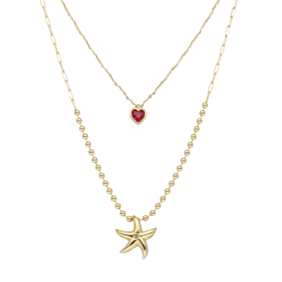 Aqualis Kalpli Deniz Yıldızı Altın Cetaş Kolye - 1