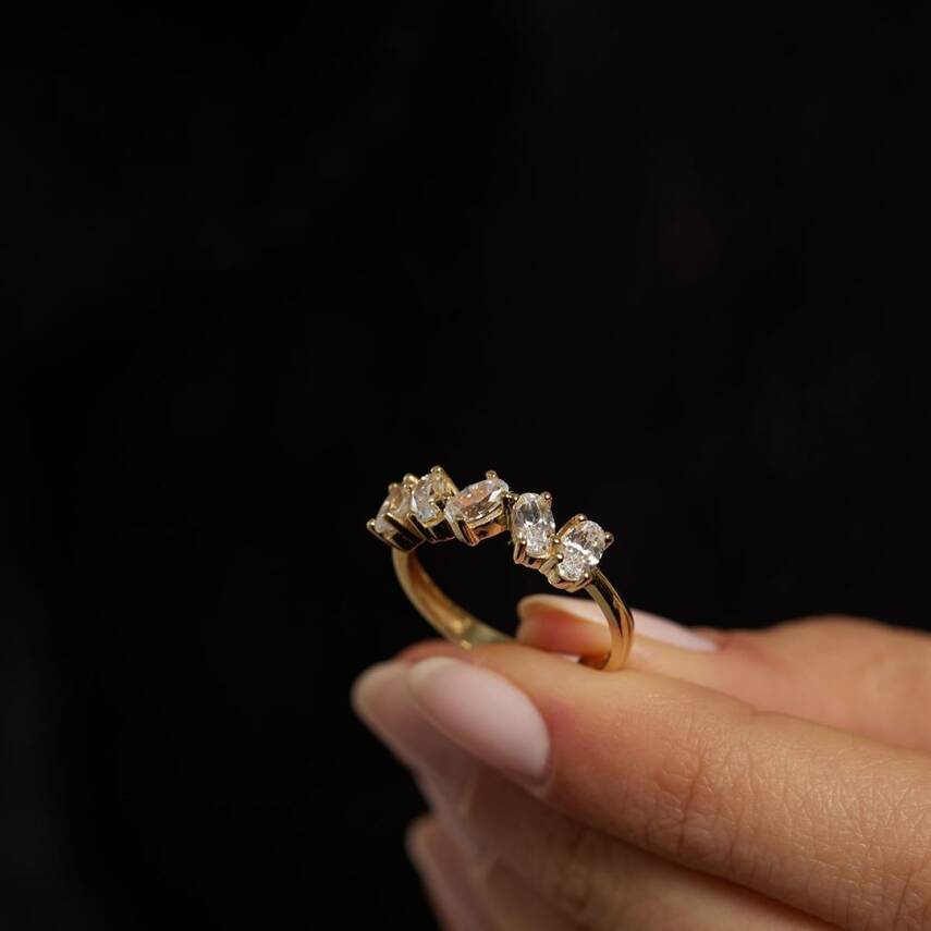 Asimetrik Beştaş Altın Yüzük - Semih Haşhaş Kuyumculuk (1)