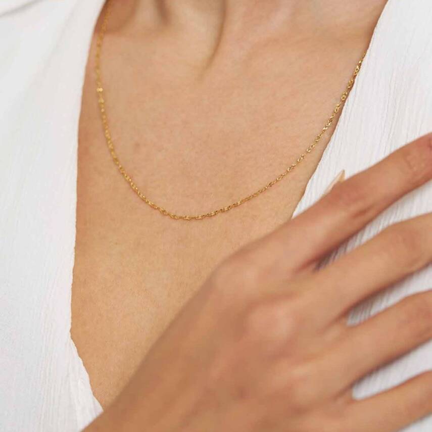 Aşkın Saf Hali Altın Zincir Kolye - 1