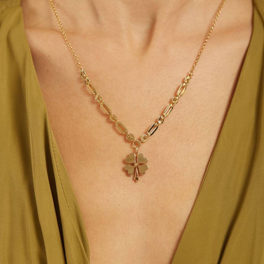 Ataş Zincirli Yonca Altın Kolye - Semih Haşhaş Kuyumculuk