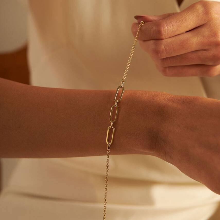 Ataşlı Tasarım Altın Bileklik - Semih Haşhaş Kuyumculuk