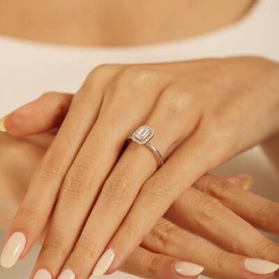 Baget Beyaz Altın Yüzük - 1