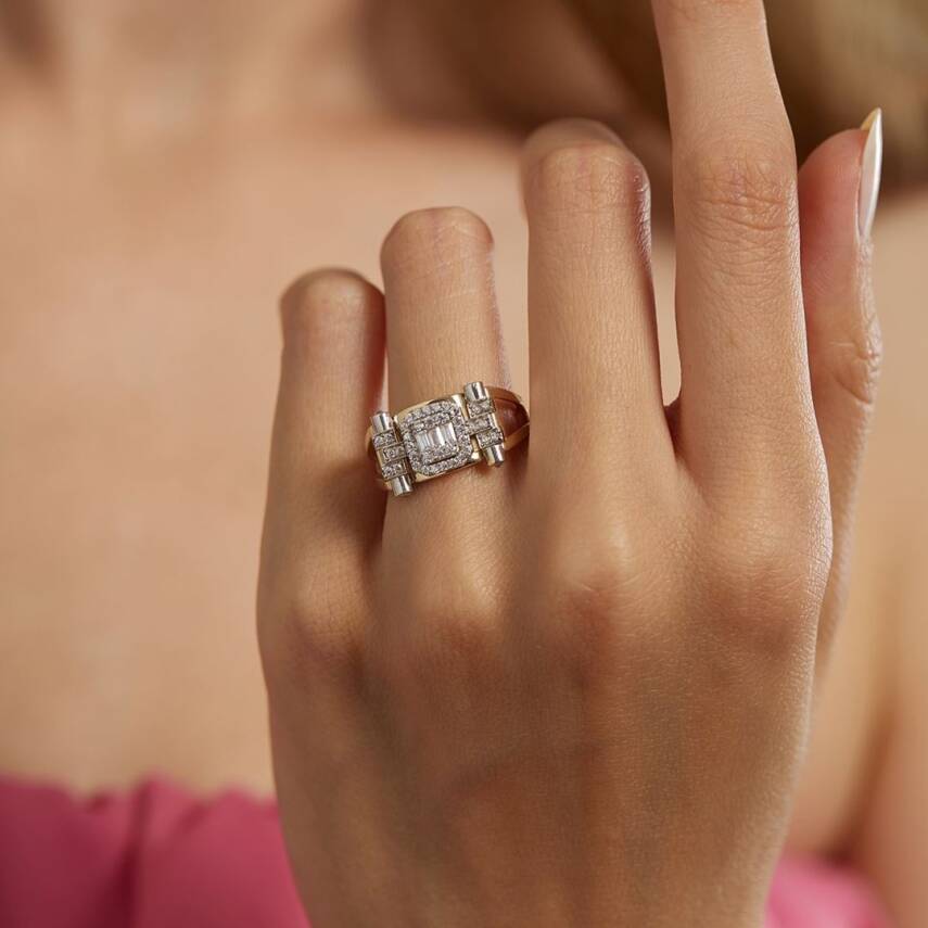 Baget Taş Tasarımlı Altın Yüzük - Semih Haşhaş Kuyumculuk