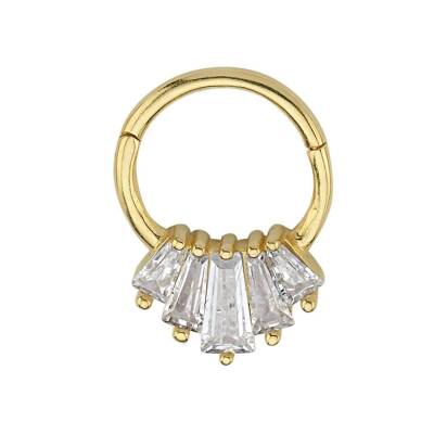 Baget Taşlı Altın Helix Piercing - 1