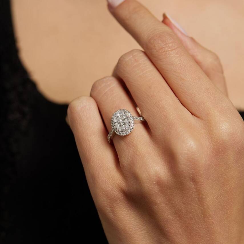 Baget Taşlı Oval Altın Yüzük - Semih Haşhaş Kuyumculuk