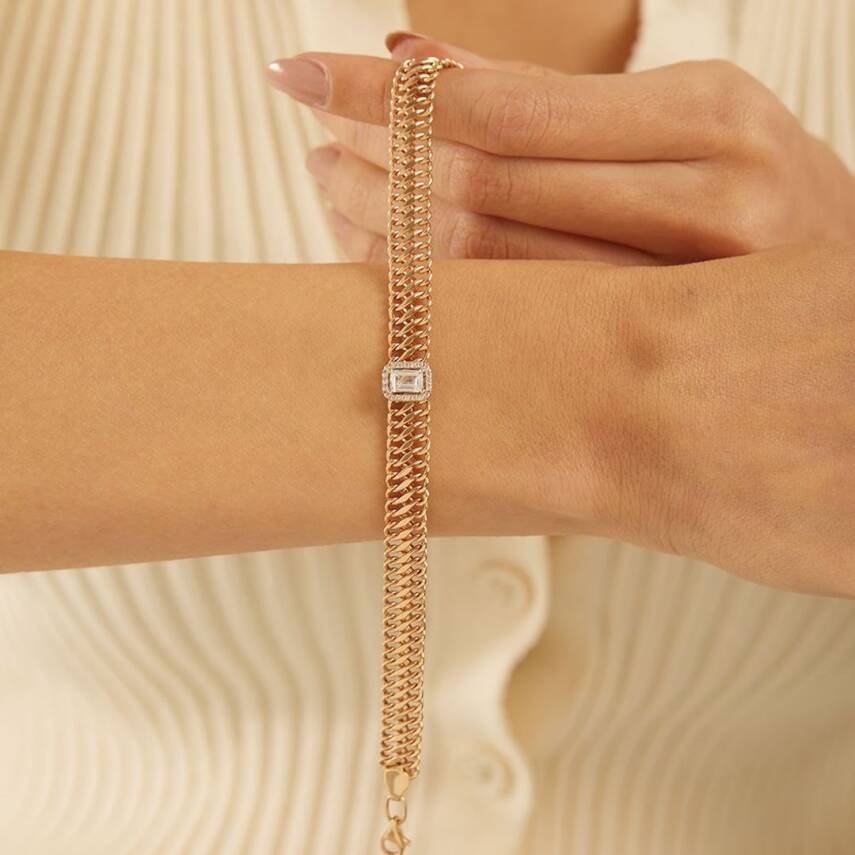 Altın Viyana Rose Baget Bileklik - 1