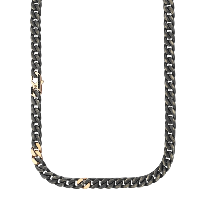 Bay Motto Halka Zincir Cetaş Altın Kolye - 1