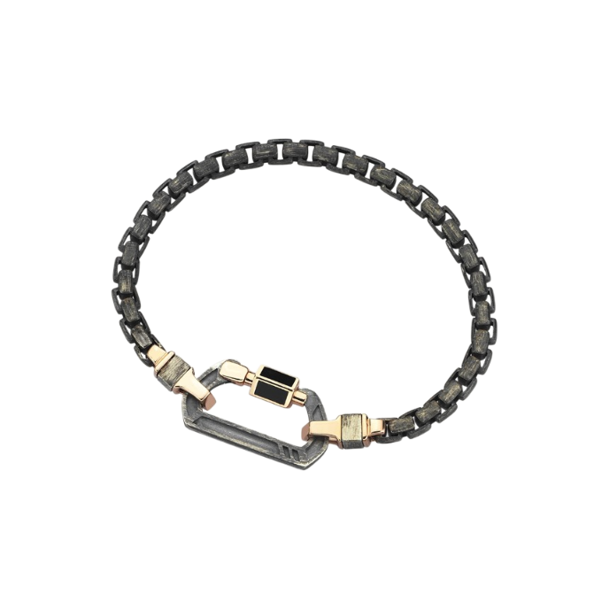 Bay Motto Karabina Tasarımlı Cetaş Altın Bileklik - Cetaş 