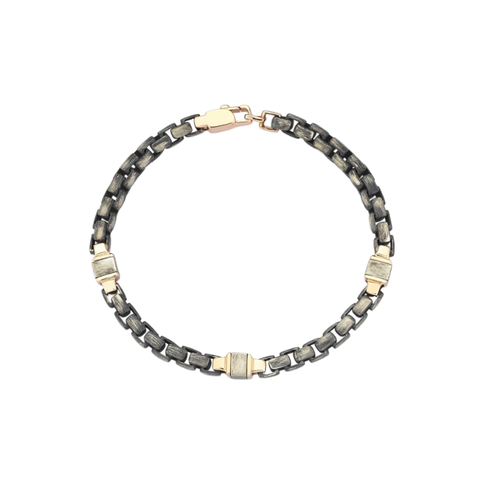 Bay Motto Zincir Detaylı Cetaş Altın Bileklik - 1