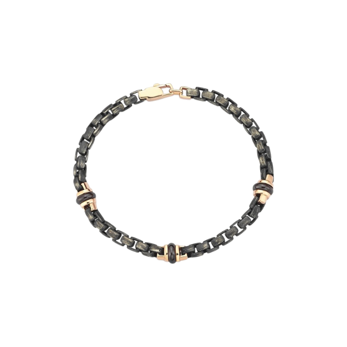 Bay Motto Zincir Tasarımlı Cetaş Altın Bileklik - 1