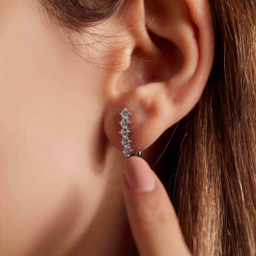 Beştaş Beyaz Altın Küpe - 1