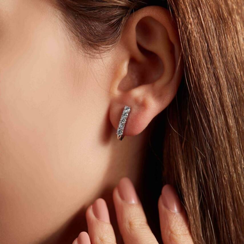 Beştaş Beyaz Altın Küpe - Semih Haşhaş Kuyumculuk