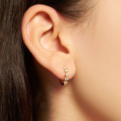 Beştaş Halka Altın Küpe - 1