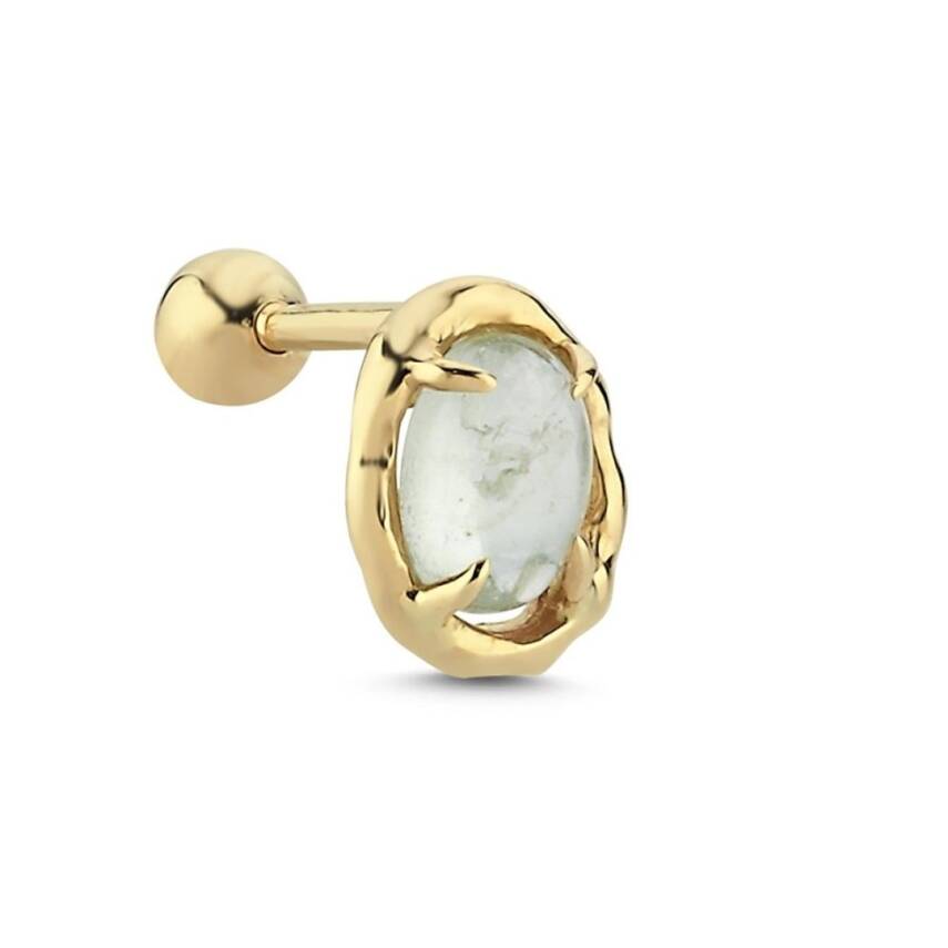 Beyaz Taşlı Altın Tragus Piercing - Semih Haşhaş Kuyumculuk