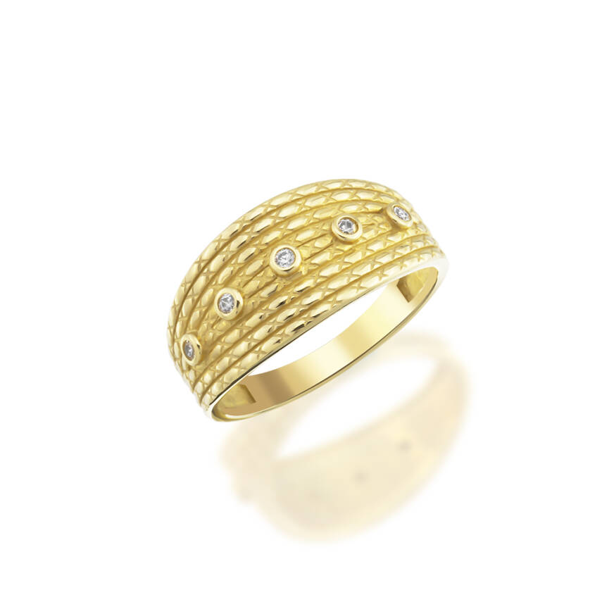 Beyaz Taşlı Vintage Luna Yüzük - Semih Haşhaş Kuyumculuk