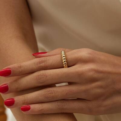 Bombeli İstiridye Altın Yüzük - 2