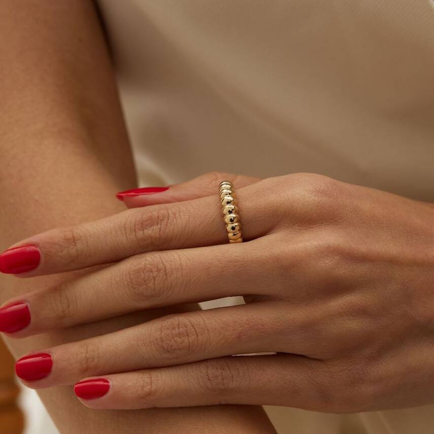 Bombeli İstiridye Altın Yüzük - Semih Haşhaş Kuyumculuk (1)