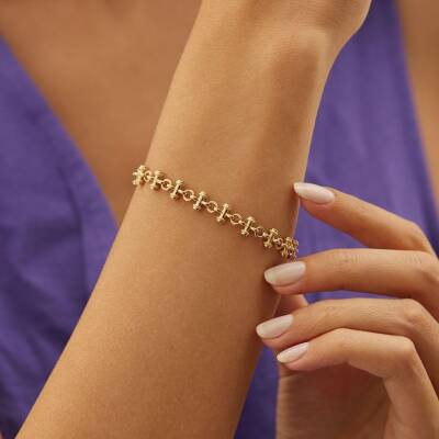 Boru Tasarım Altın Bileklik - 2